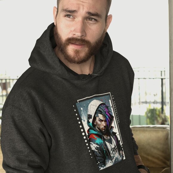 NWT - 15 Colors & Many Sizes - Skater Graffiti Style Streetwear Hoodie - Unisex - Picture 8 of 12